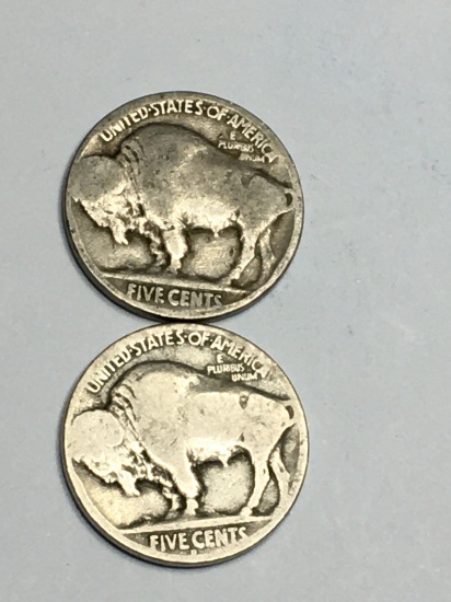 (2) Buffalo Nickels 1914 P & D