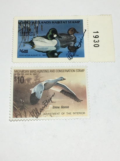 1988-1989 Ohio Wetland Waterfowl Stamp & U.S. Department Of Interior Stamp