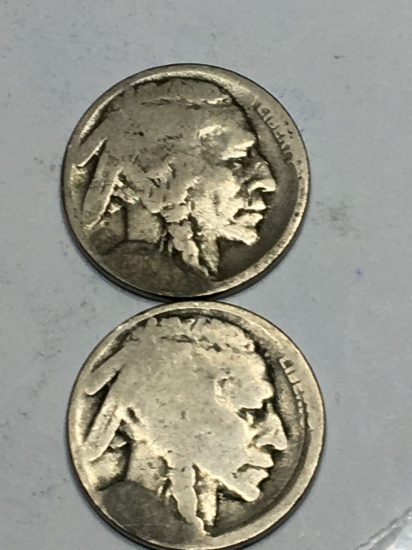 (2) Buffalo Nickels 1918 D & S