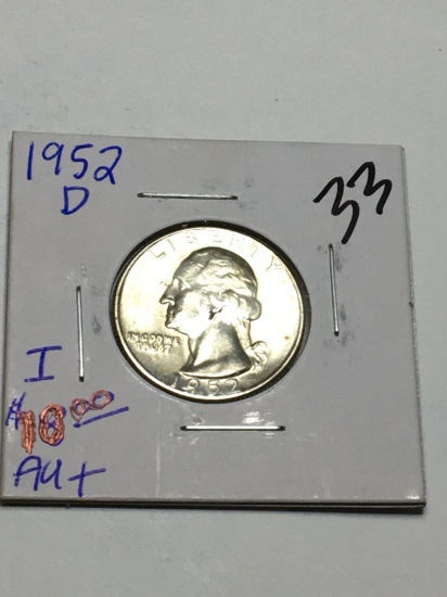 1952 D Quarter 90% Silver