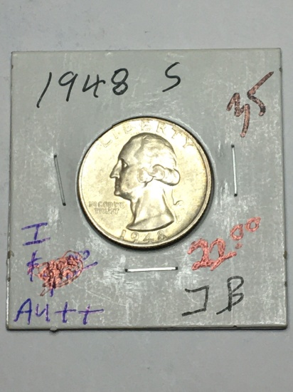 1948 S Quarter 90% Silver
