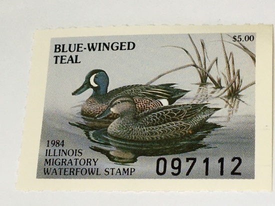 1984 Illinois Waterfowl Stamp Unusesd