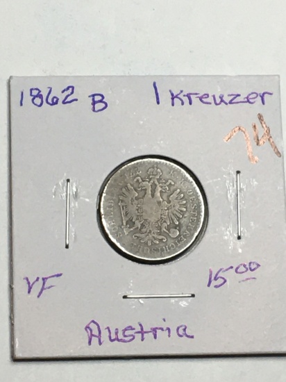 1862 B Austria 1 Kreuzer