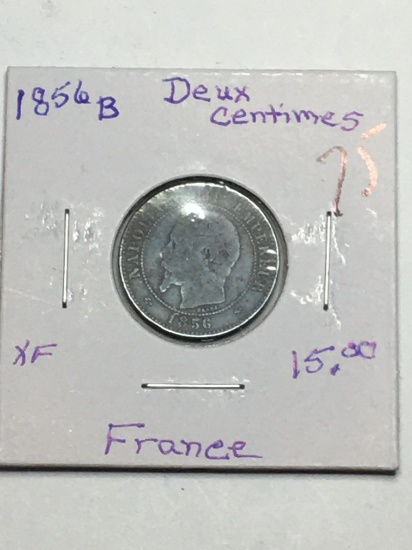 1856 B France Deux Centimes