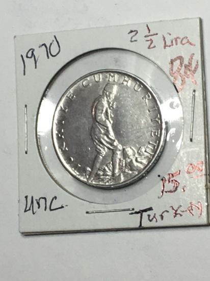 1970 Turkey 2 1/2 Lira