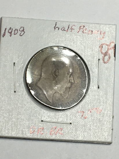 1908 Great Britian Half Penny