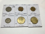 Brit Territories Carribean 1955 25 Cents, Brit Carribean States 1955 5 Cents, Barbados 1988 5 Cents