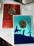 (2) 1970 Holiday Cards With Medals
