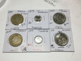 Mexico 1997 10 Pesos(bi Metal) Ef, 2004 10 Pesos, 1988 500 Pesos Vf, 1997 5 Centavos Bu, 1979 10 Au