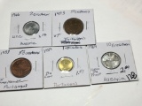Austria 1966 2 Groshen Unc, 1964 10 Groschen Gem Bu Proof, Portugal 1 Escudos Bu Gem,