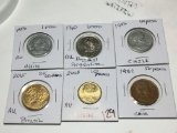 Argentina 1960 1 Peso Au Brilliant, 1956 & 1956 Au Un Peso, 2003 10 Peso Au, 1982 50 Peso,