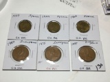 Great Britian 1980 , 1977, 1977 Extra Fine 2 New Pence, 1963, 1944 & 1937 3 Pence