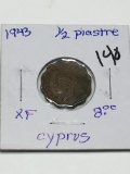 Cyprus 1943 1/2 Piastre Extra Fine