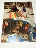 Vintage 1991 2 La Paz Bolivia Postcards, And Hand Made Card, Very Unique