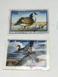 1997-1998 Ohio Wetland Waterfowl Stamp & U.S. Department Of Interior Stamp