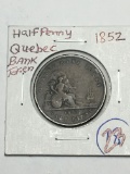 1852 Half Penny Quebec Bank Token