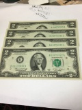 (4) Series 1976 $2.00 Bills