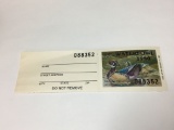 1980 Waterfowl Stamp With Attached Book Reciept