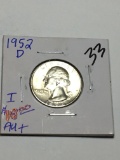 1952 D Quarter 90% Silver