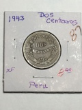 1943 Peru Dos Centavos