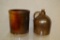 Peoria Stoneware 1 gal crock & Brown Jug.