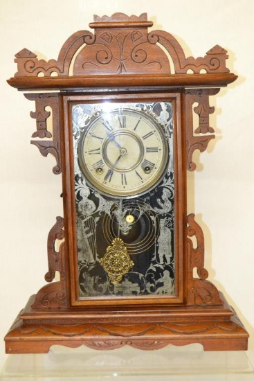 Antique E.N. Welch Nanon Walnut Clock.