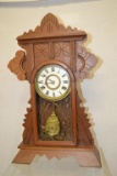 Antique New Haven Oak T&S Kitchen Clock.