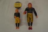 University of IA Rose Bowl Hawkeye Plastic figure and Pin.