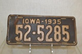 Iowa 1935 Johnson Co License Plate.