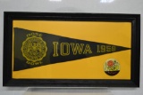 Iowa Hawkeye 1959 Rose Bowl Pendant and Large Pin.