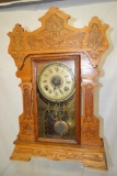 Antique Seth Thomas T&S 8 Day Oak Kitchen Clock