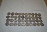 Coins. 40 Silver Washington Quarters.