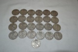 Coins. 25 Walking Liberty Half Dollars