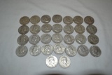 Coins. 30 Franklin Half Dollars.