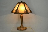 Bradley & Hubbard Slag Glass Table Lamp.