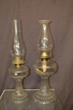 Two Matching Oil Lamps.
