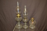 Three Matching Oil Lamps.