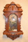 Antique Ingraham Crown Drop 8 Day Wall Clock.