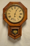 Antique Waterbury 10” Drop Octagon Wall Clock.