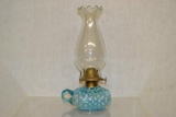 Blue Opal Daisy Pattern Finger Oil Lamp.