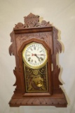 Antique Ingrham 8 Day Walnut T&S Calender Clock