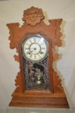 Antique Ansonia T&S Oak Kitchen Clock.