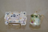 RS Prussia Hidden Image Sugar Bowl & Pin Tray.