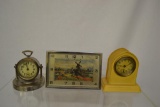 Three Piece Antique Alarm Clocks.