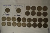 Coins. 28 Nickels. 25 Buffal, 2 V, 1 Sheild