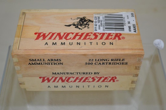 Ammo. Winchester 22 LR Brick, 500 Rds. Wooden Box