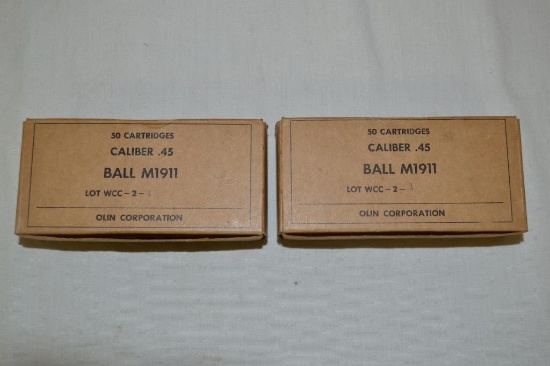 Ammo. Ball M1911 45 cal.100 Rds. 2 NIB