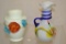 2 Art Glass Applied Vases