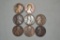 Coins. 8 Wheat Pennies 1909