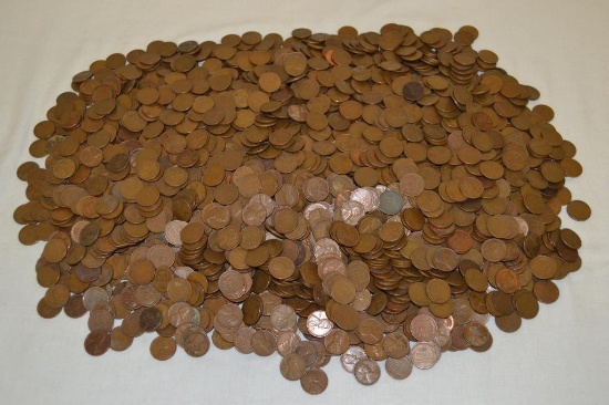 Coins. Wheat Pennies. 17 ½ Lbs.
